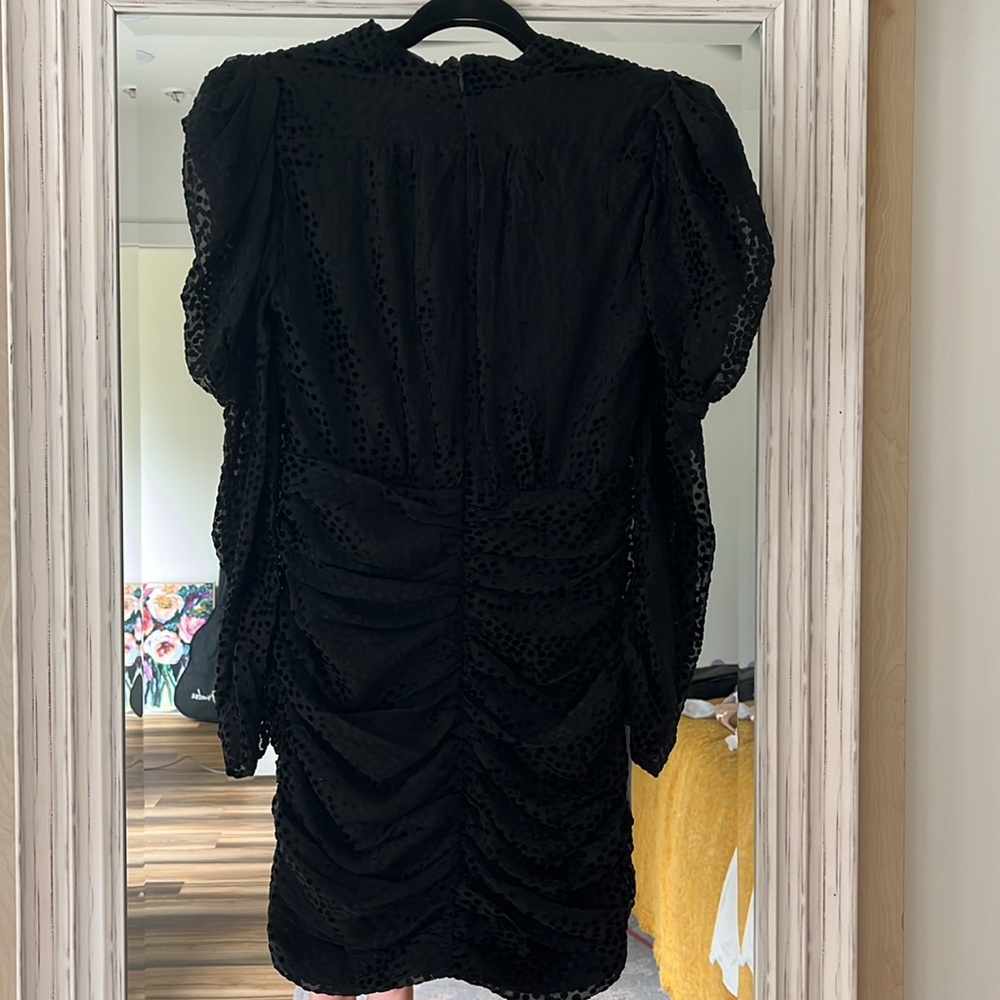 GORGEOUS‎ Bardot Bree Mini Dress Metallic Black Dot Size Medium NWT - Picture 11 of 11